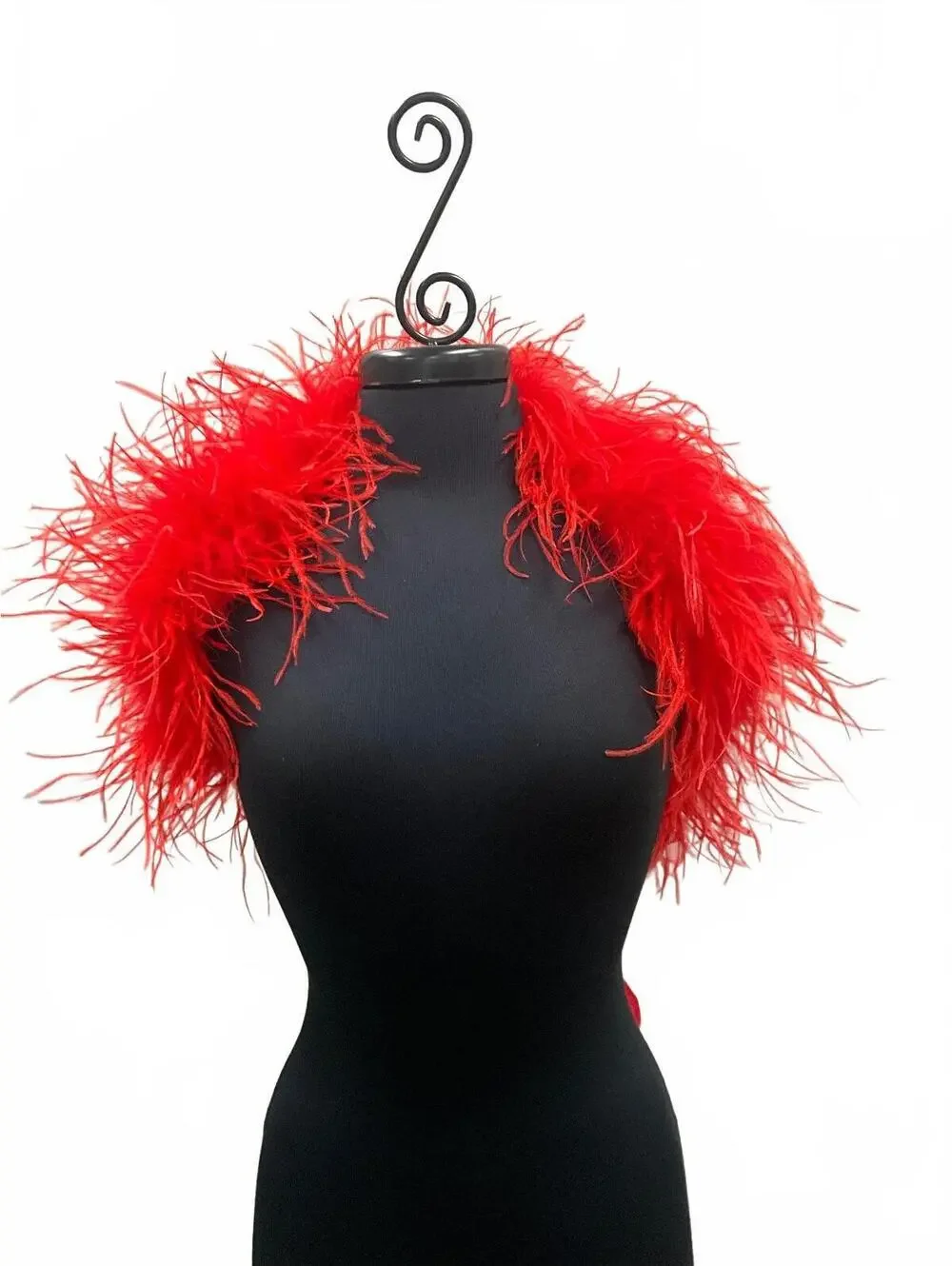 Feather Wrap Evening Wrap Shawl Red Sparkle NWT